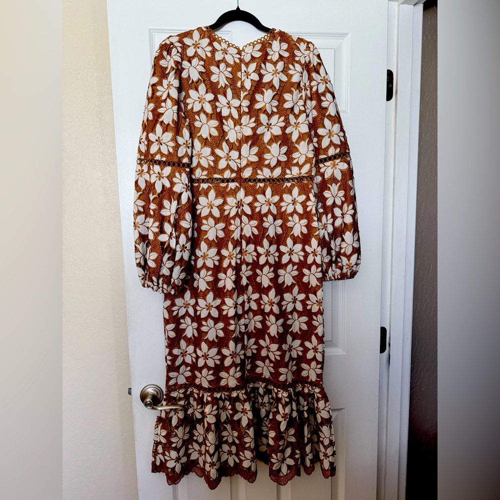 Petal & Pup Pierre Floral Long Sleeve Lace Midi Dress